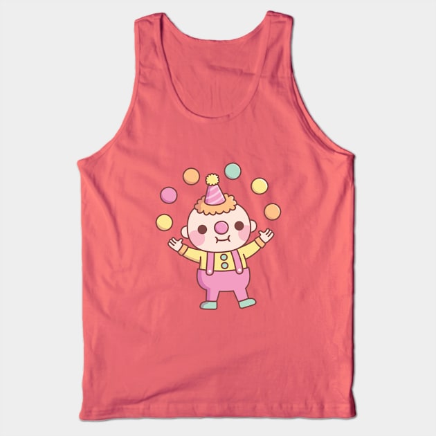 Cute Little Clown Juggler Juggling Balls Tank Top by rustydoodle